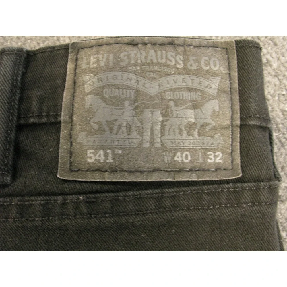 Levis 541‎ Athletic Taper Jeans Mens 40x32 Black Denim Pants 18181-0058 #2161